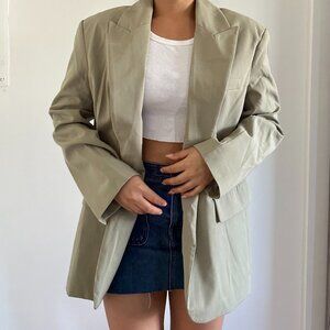 Oversized Olive Green Blazer Jacket Size XS